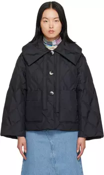 Черная стеганая куртка GANNI