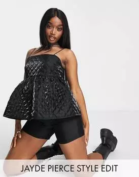 Черная стеганая майка ASOS DESIGN