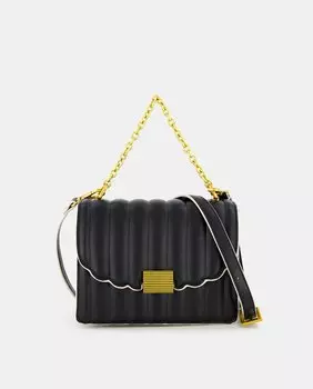 Черная стеганая мини-сумочка с клапаном Tintoretto, черный