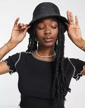 Черная стеганая панама Levi's