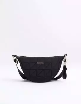 Черная стеганая сумка через плечо River Island Soft