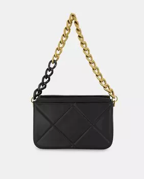 Черная стеганая сумка через плечо среднего размера со съемным ремнем через плечо Tintoretto, черный