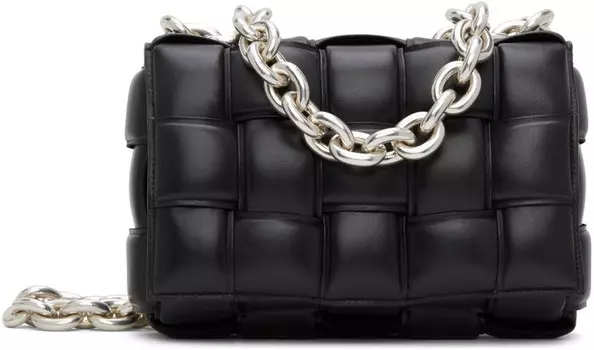 Черная стеганая сумка-кассета с цепочкой Bottega Veneta