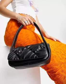 Черная стеганая сумка Topshop scarlett