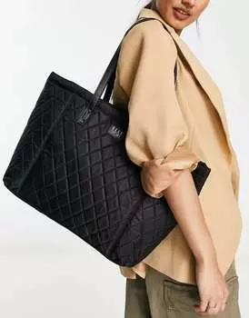 Черная стеганая сумка-тоут Elle