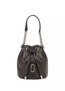 Черная стеганая женская кожаная сумка через плечо Marc Jacobs