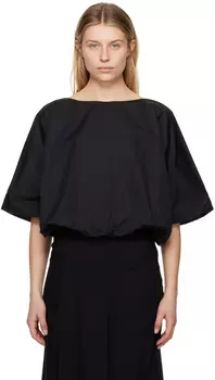 Черная струящаяся блузка BITE