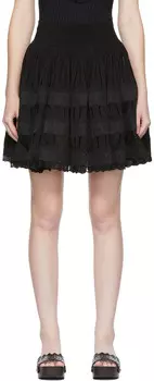 Черная струящаяся мини-юбка ALAA