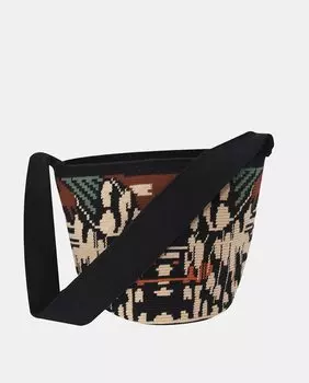 Черная сумка через плечо Butterfly ручной работы с магнитной застежкой Castellano Ethnic Origins, черный