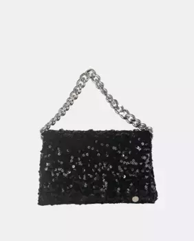 Черная сумка через плечо для вечеринок с пайетками Volum