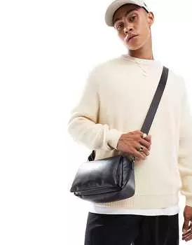 Черная сумка через плечо из искусственной кожи ASOS DESIGN