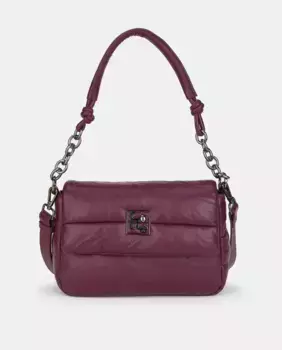 Черная сумка через плечо из полиуретана с клапаном-крекером Caminatta, бордовый