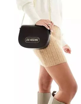 Черная сумка через плечо Love Moschino