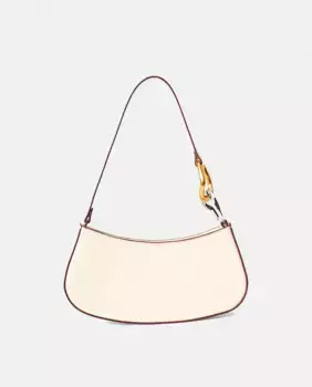 Черная сумка через плечо Ollie model от Staud, кремовый