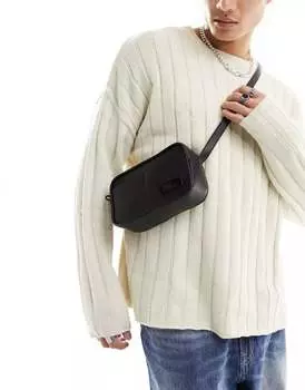 Черная сумка через плечо Pull&Bear из искусственной кожи