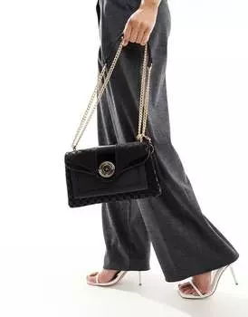 Черная сумка через плечо с монограммой River Island