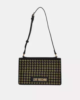 Черная сумка через плечо с заклепками и застежкой-молнией Love Moschino