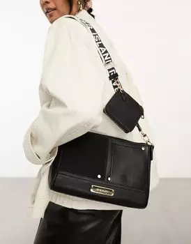 Черная сумка через плечо со вставками River Island