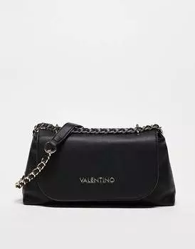 Черная сумка через плечо Valentino Arcadia с клапаном и ремешком-цепочкой