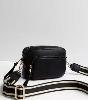 Черная сумка для фотоаппарата через плечо с передним карманом New Look, черный