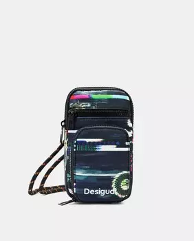 Черная сумка для мобильного телефона с разноцветным принтом Desigual, черный