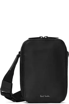 Черная сумка для перелетов из тисненой соломенной кожи Paul Smith