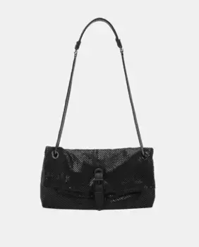 Черная сумка для вечеринки из металлизированной сетки Abbacino, черный