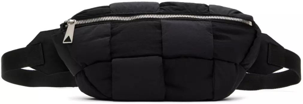 Черная сумка-кассета Bottega Veneta, цвет Black/Silver