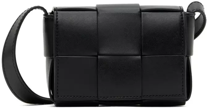 Черная сумка-кассета Candy Bottega Veneta, цвет Black/Silver