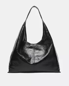 Черная сумка на плечо из металлизированной кожи Abbacino, чёрный