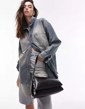 Черная сумка на плечо с мягкой подкладкой Topshop Spencer