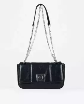 Черная сумка на плечо с ручкой-цепочкой PACOMARTINEZ
