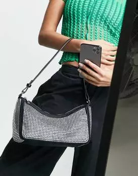 Черная сумка со стразами Topshop Stacy