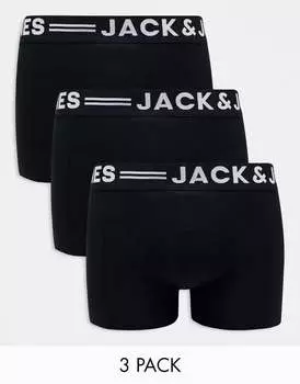 Черная сумка-сундук из трех предметов с черным поясом Jack & Jones