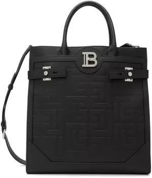 Черная сумка-тоут B-Buzz 36 с монограммой Balmain