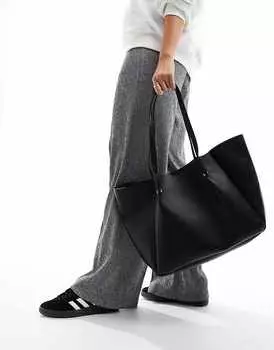 Черная сумка-тоут с заклепками в виде крыльев ASOS DESIGN