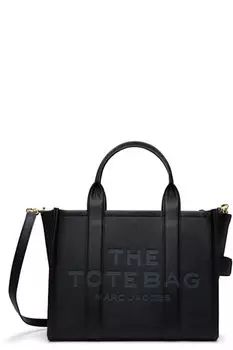 Черная сумка-тоут «The Leather Medium» Marc Jacobs
