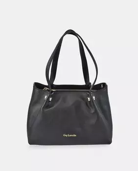 Черная сумочка с двойной ручкой и кожаным ремнем через плечо Guy Laroche, черный