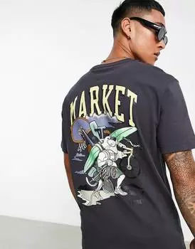 Черная свободная футболка с графическим принтом PUMA x MARKET