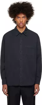 Черная свободная рабочая рубашка LEMAIRE