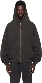 Черная термотолстовка с капюшоном Entire Studios, Washed black