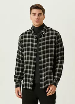 Черная тканая оксфордская рубашка приталенного кроя Network