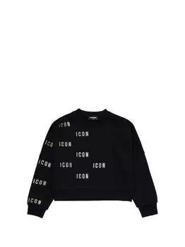 Черная толстовка для девочек Dsquared