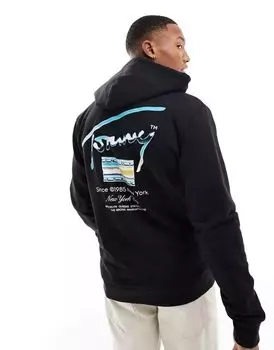 Черная толстовка классического кроя с металлизированным логотипом Tommy Jeans