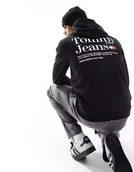 Черная толстовка классического кроя с современным логотипом Tommy Jeans