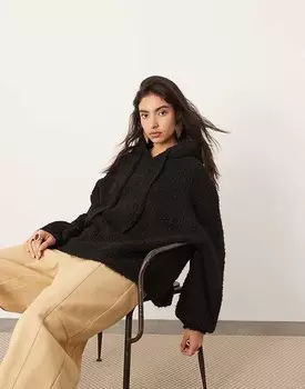 Черная толстовка объемной вязки букле ASOS EDITION