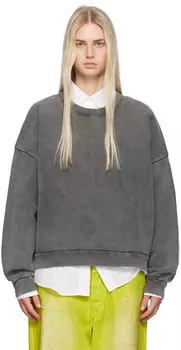 Черная толстовка, окрашенная в готовом виде Acne Studios