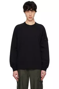 Черная толстовка, окрашенная в готовом виде Stone Island