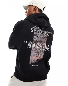 Черная толстовка оверсайз с фруктовым принтом ASOS DESIGN