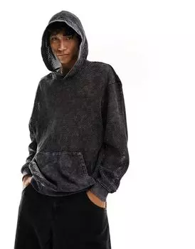 Черная толстовка оверсайз с капюшоном и сетчатыми деталями ASOS DESIGN